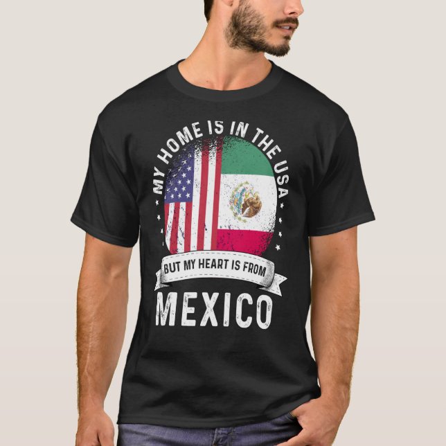T-shirt Mexicaine Américaine Patriot Gros Fier Accueil Éta (Devant)