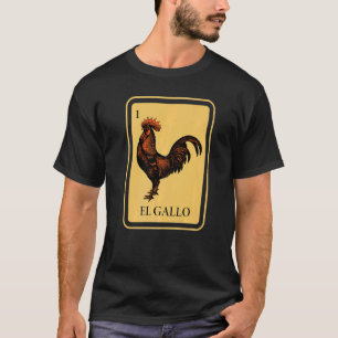 T-shirt Mexicaine El Gallo Bingo Card Jeu Raffle Tradition