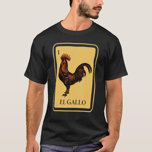 T-shirt Mexicaine El Gallo Bingo Card Jeu Raffle Tradition (Devant)