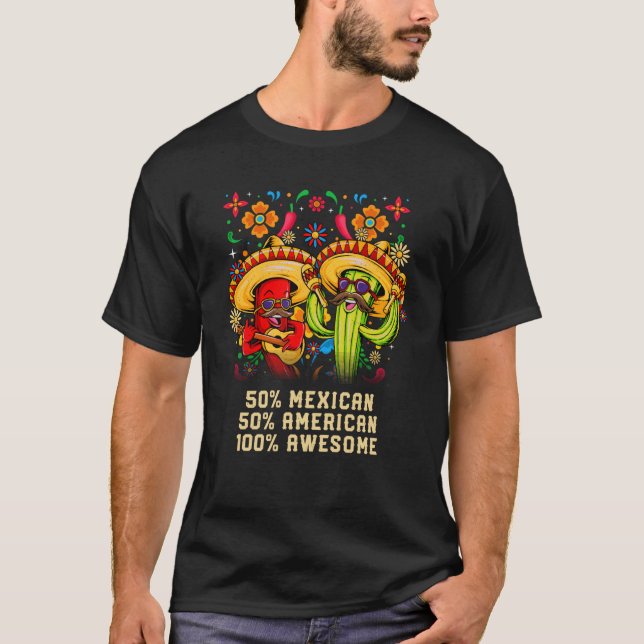 T-shirt Mexican American Awesome Patriotic Mexico Patrioti (Devant)