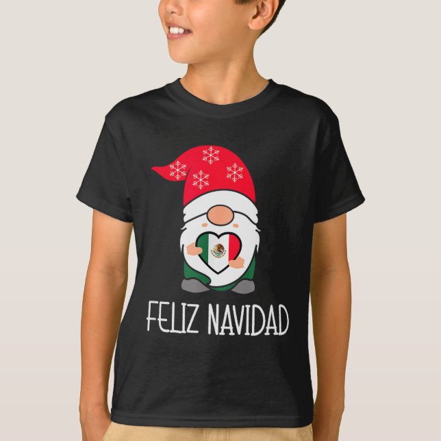 T-shirt Mexican Christmas Gnome Feliz Navidad Mexico  (Devant)