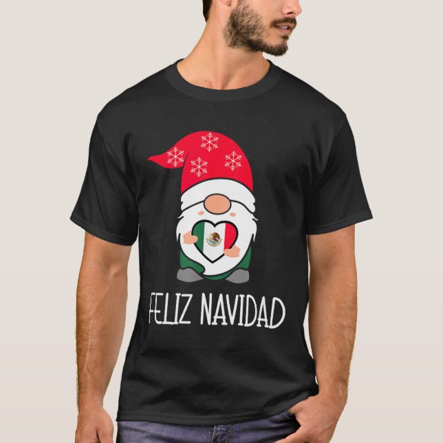 T-shirt Mexican Christmas Gnome Feliz Navidad Mexico  (Devant)