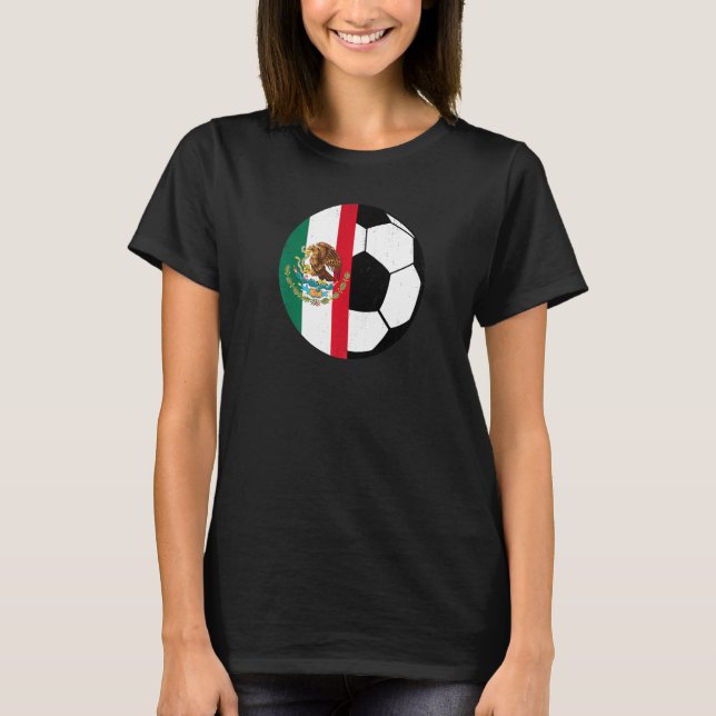 T-shirt Mexican Flag Soccer Fans Football   Mexico Sports (Devant)