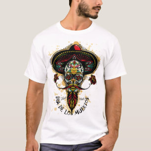 T-shirt Mexican skulls hipster tete de mort mexicaine