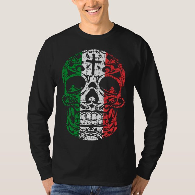 T-shirt Mexican Sugar Skull Pride Calavera Day Dead Cinco  (Devant)