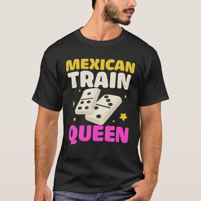 T-shirt Mexican Train Queen Dominos (Devant)