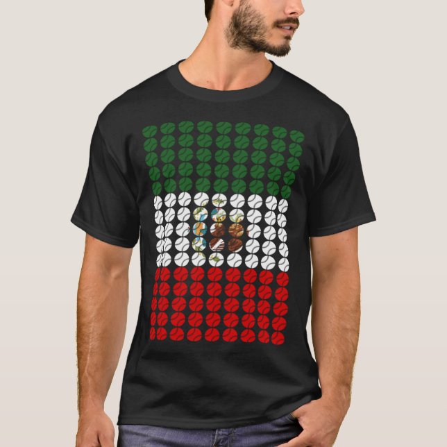 T-shirt Mexico Baseball Flag for Mexican Baseball Fans  1 (Devant)