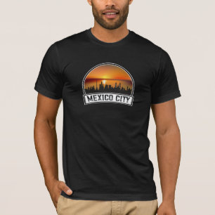 T-shirt Mexico CDMX Vintage Sunset Skyline