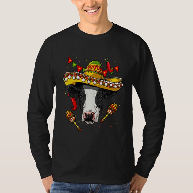 T-shirt Mexico Cinco de Mayo Cow Sombrero Mexican Party Co (Devant)