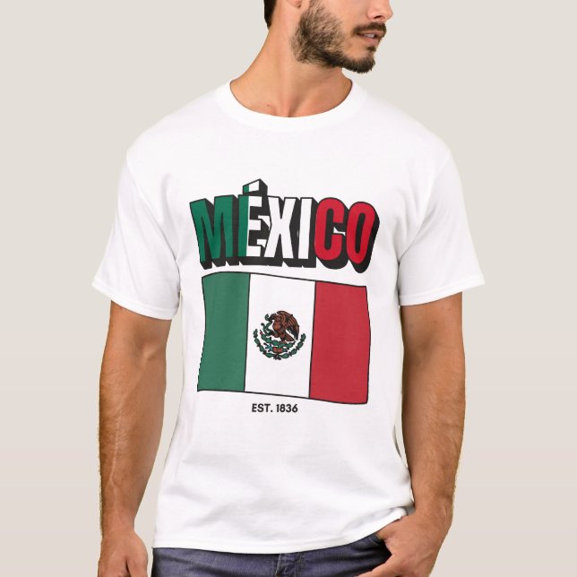 T-shirt Mexico flag 1836 (Devant)