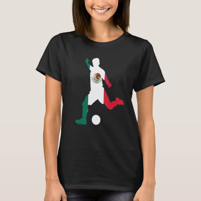 T-shirt Mexico Flag Soccer Player Mexican Football (Devant)