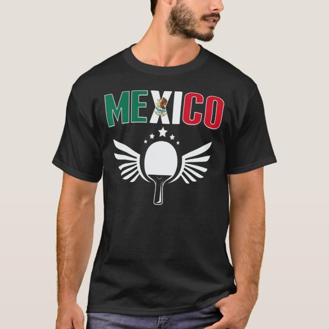 T-shirt Mexico Ping Pong  Proud Mexican Table Tennis Suppo (Devant)