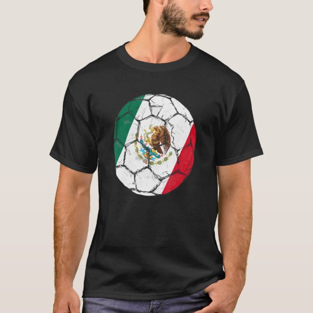 T-shirt Mexico Soccer Team Apparel 2022 Mexican Ball Flag  (Devant)