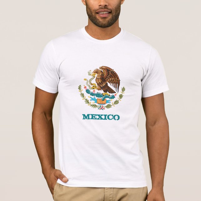 T-shirt Mexique & Aigle mexicain emblème, mode drapeau (Devant)