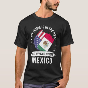 T-shirt Mexique-Américain Patriot grandit fière Mon coeur 