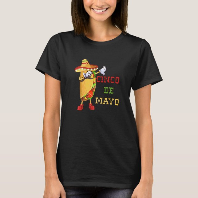 T-shirt Mexique Dabbing Taco Cinco De Mayo Poncho Sombrero (Devant)