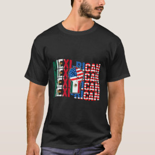 T-shirt Mexique - Demi Porto Rico - Mexique Drapeau Boricu