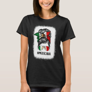 T-shirt Mexique Drapeau Maman Bun Latin Mexique Hispanique