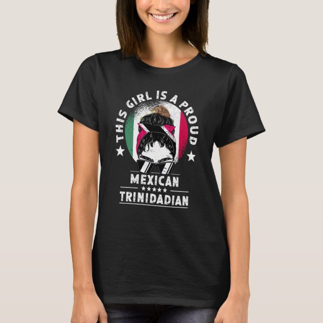 T-shirt Mexique Drapeau Trinité-et-Tobago Grosse Femme Fie (Devant)