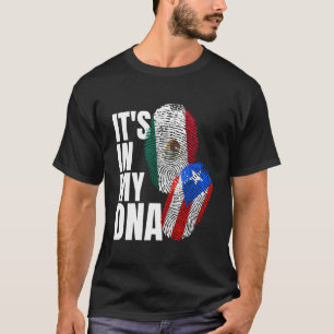 T-shirt Mexique Et Porto-Rico Dna Mix Flag Heritage