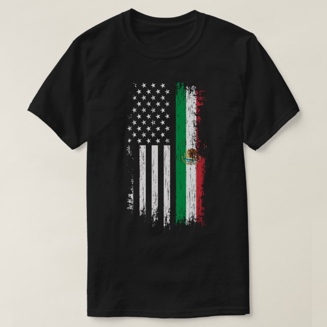 T-shirt Mexique États-Unis Racines Cultivées Drapeau Mexic (Design devant)
