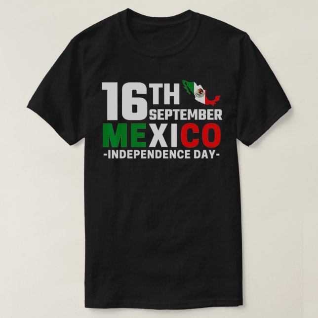 T-shirt Mexique Fierté Fête de l'Indépendance 2022 Drapeau (Design devant)