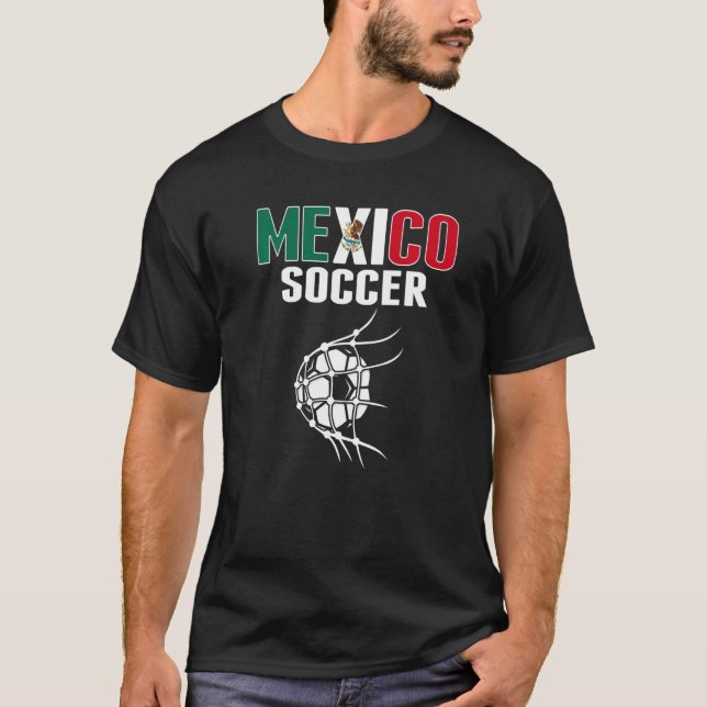 T-shirt Mexique Football Ball In Net But Football Mexicain (Devant)