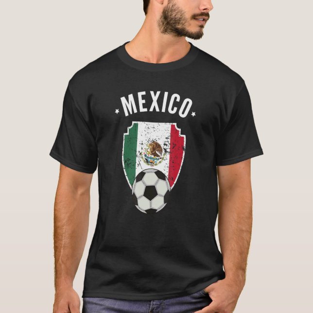 T-shirt Mexique Football Mexique Drapeau Football Mexicain (Devant)