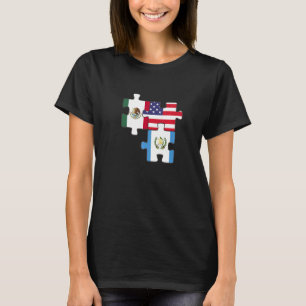 T-shirt Mexique Guatemala Et États-Unis Puzzle