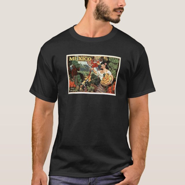 T-shirt Mexique Land Of Tropical Splendor 1940s Travel Ret (Devant)