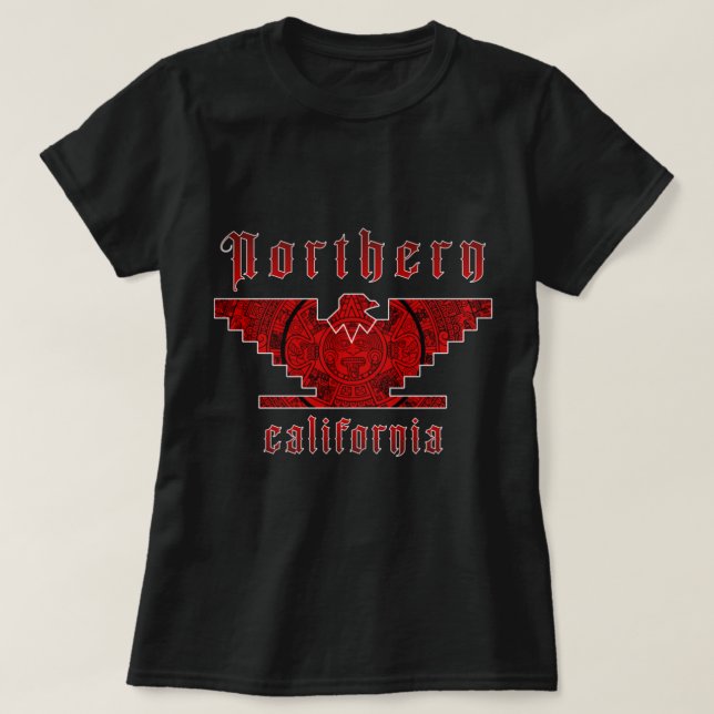 T-shirt Mexique Mens Huelga Bird Drapeau Nord Californie F (Design devant)