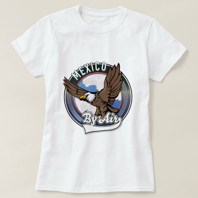 T-shirt Mexique par avion patch. (Design devant)