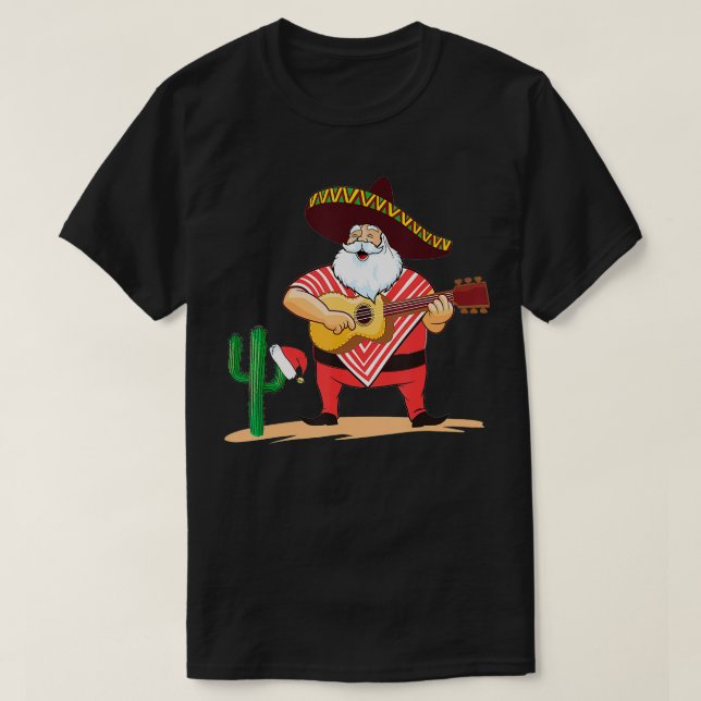 T-shirt Mexique Père Noël Sombrero Mustache Noël (Design devant)