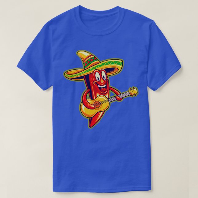 T-shirt Mexique Red Hot Chili sombrero vihuela Cinco De M (Design devant)