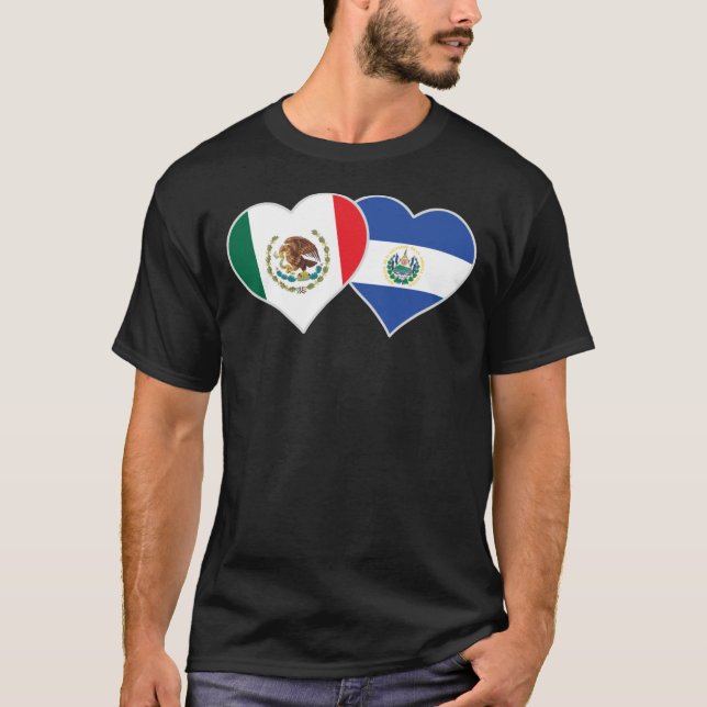 T-shirt Mexique Salvador Drapeau Coeur Mexique El Salvador (Devant)