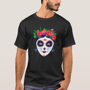 T-shirt Mexique Sugar couleur crâne fille Halloween Dia De
