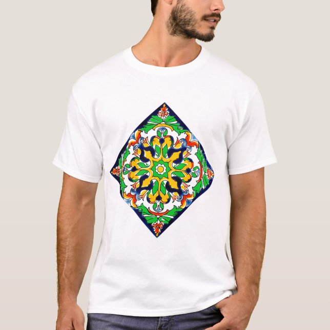T-shirt Mexique Talavera Terracotta Carrelage Design No 4 (Devant)