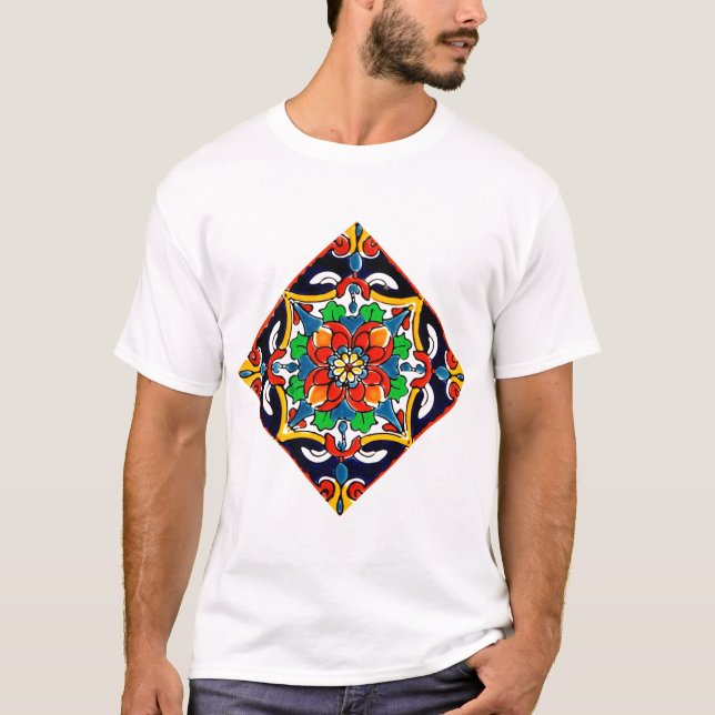 T-shirt Mexique Talavera Terracotta Carrelage Design No 5 (Devant)