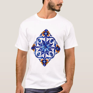 T-shirt Mexique Talavera Terracotta Carrelage Design No 8