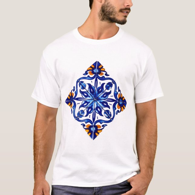 T-shirt Mexique Talavera Terracotta Carrelage Design No 8 (Devant)