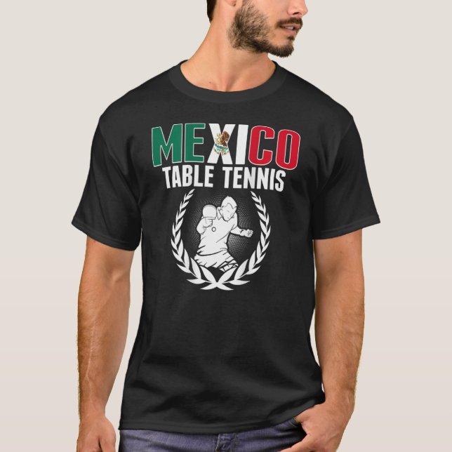 T-shirt Mexique Tennis de table Mexique Ping Pong Team Sou (Devant)