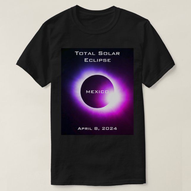 T-shirt MEXIQUE Total éclipse solaire 8 avril 2024 (Design devant)