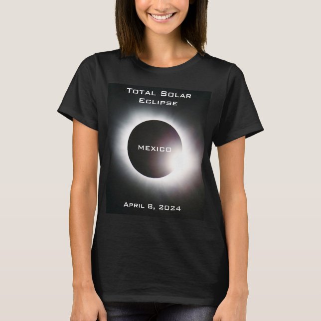 T-shirt MEXIQUE Total éclipse solaire 8 avril 2024 (Devant)