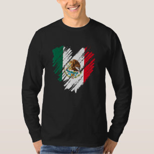 T-shirt Mexique Ville Mexicain Drapeau Coeur Mexique