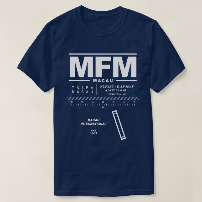 T-shirt MFM de l'aéroport international de Macao (Design devant)