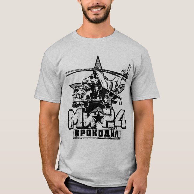 T-shirt Mi-24 gros hélicoptère soviétique (Devant)