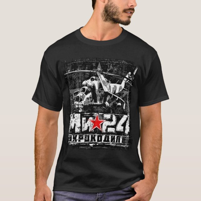 T-shirt Mi-24 gros hélicoptère soviétique (Devant)