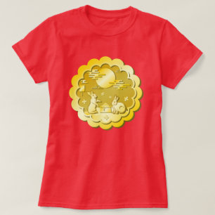 T-shirt Mi-automne Festival Gold Mooncake Moon Rabbit