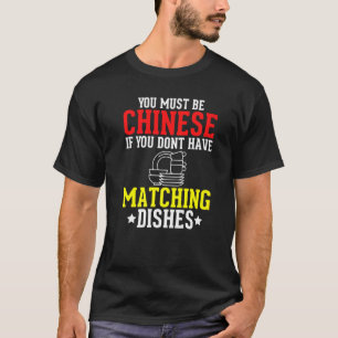 T-shirt Mi-chinois Demi-américain Racines Plats chinois