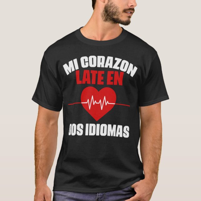 T-shirt Mi Corazon Enseignant bilingue espagnol maestra (Devant)